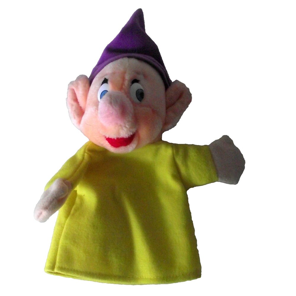 Walt Disney Snow White Vintage Dopey Hand Puppet Seven Dwarfs Plush World WDW